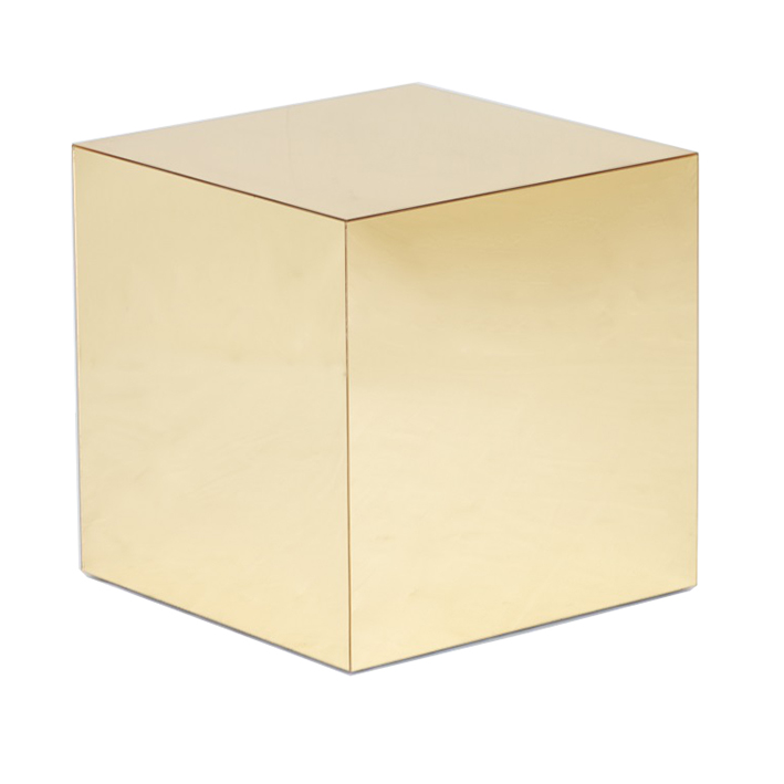 Gold Mirror Cube Table