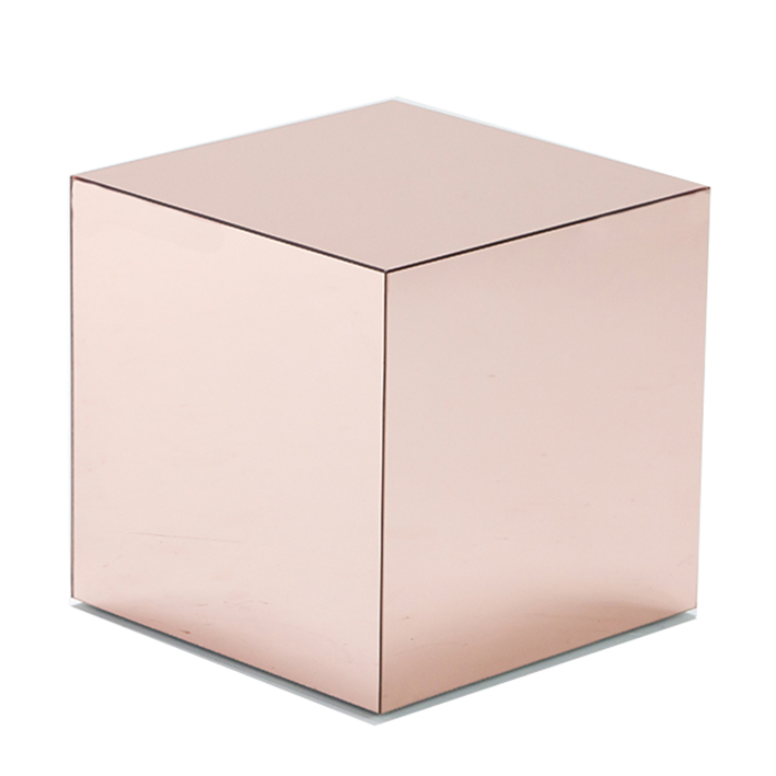 Rose Gold Mirror Cube Table